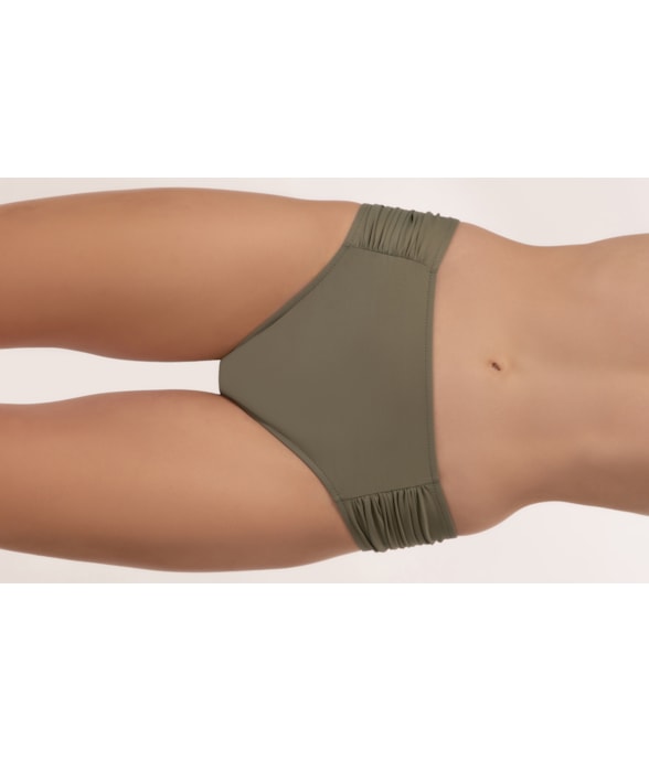 Calcinha Franzida Comfort Clássicos Verde Oliva