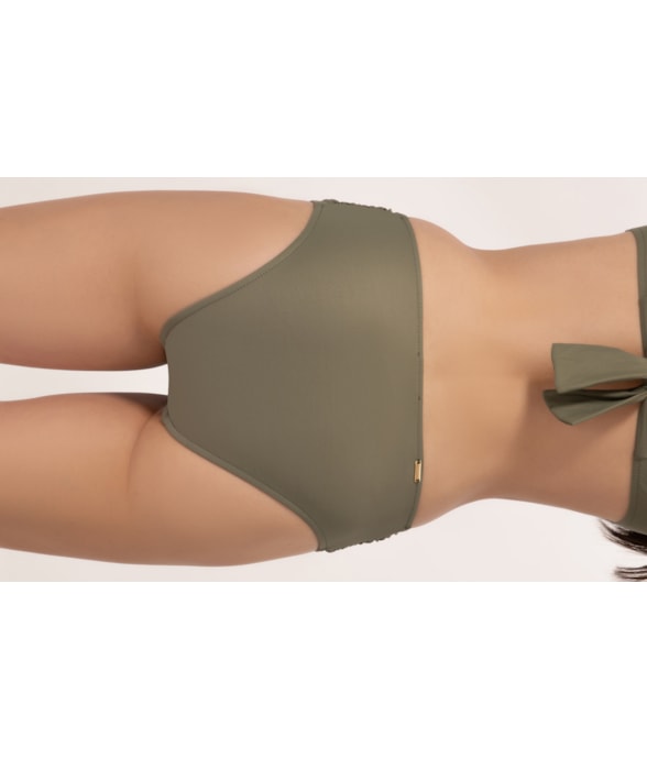 Calcinha Franzida Comfort Clássicos Verde Oliva
