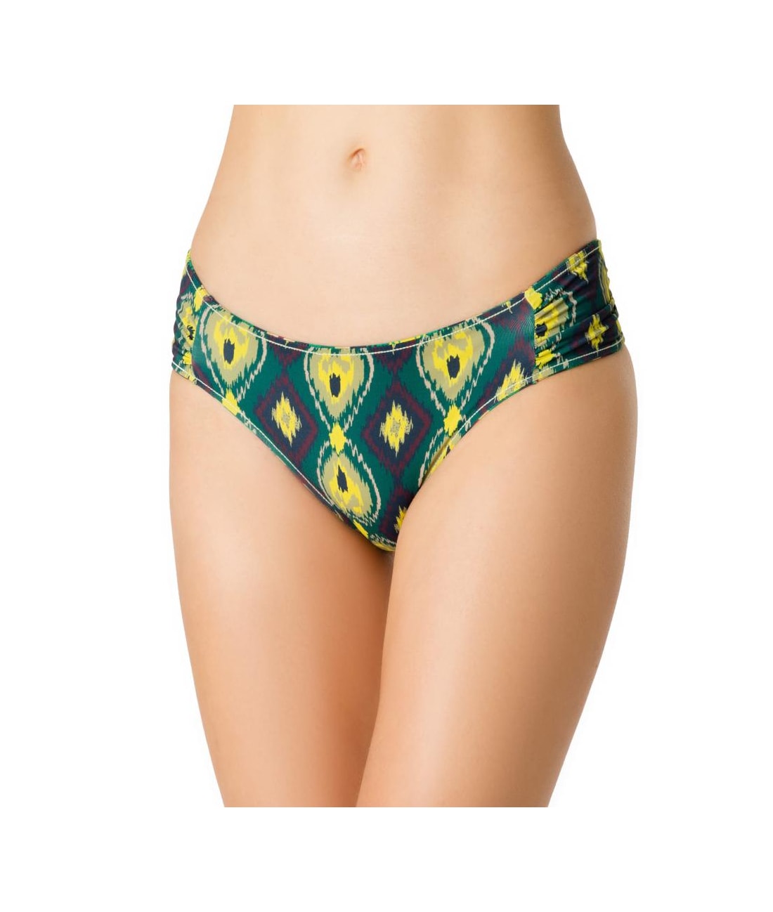 Calcinha Franzida Comfort Color Ikat Verde Escuro