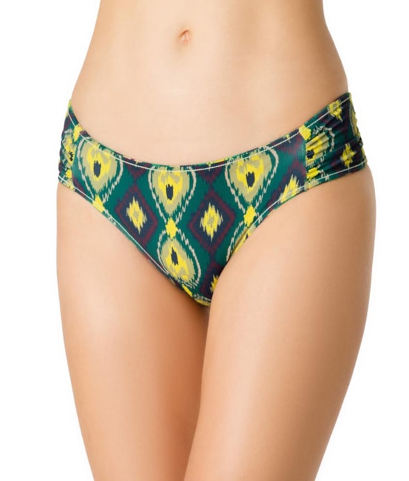 Calcinha Franzida Comfort Color Ikat Verde Escuro