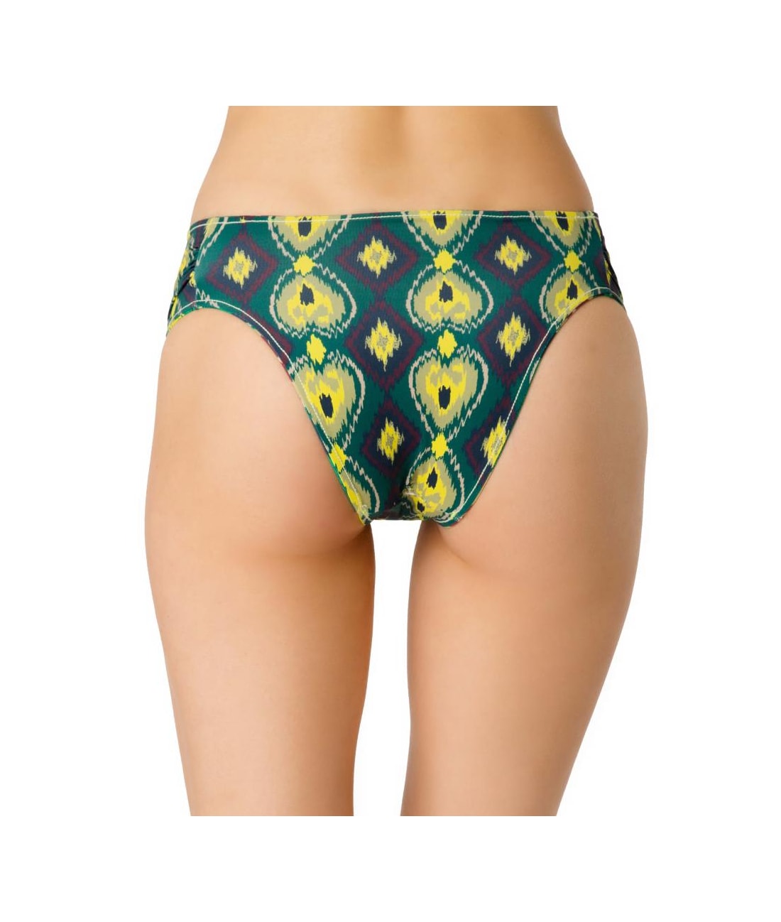 Calcinha Franzida Comfort Color Ikat Verde Escuro