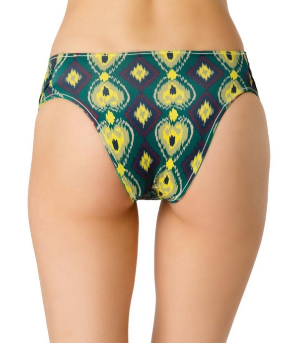 Calcinha Franzida Comfort Color Ikat Verde Escuro