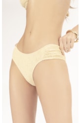 Calcinha Franzida Comfort Crepe Shine Amarelo Manteiga