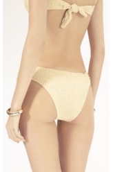 Calcinha Franzida Comfort Crepe Shine Amarelo Manteiga