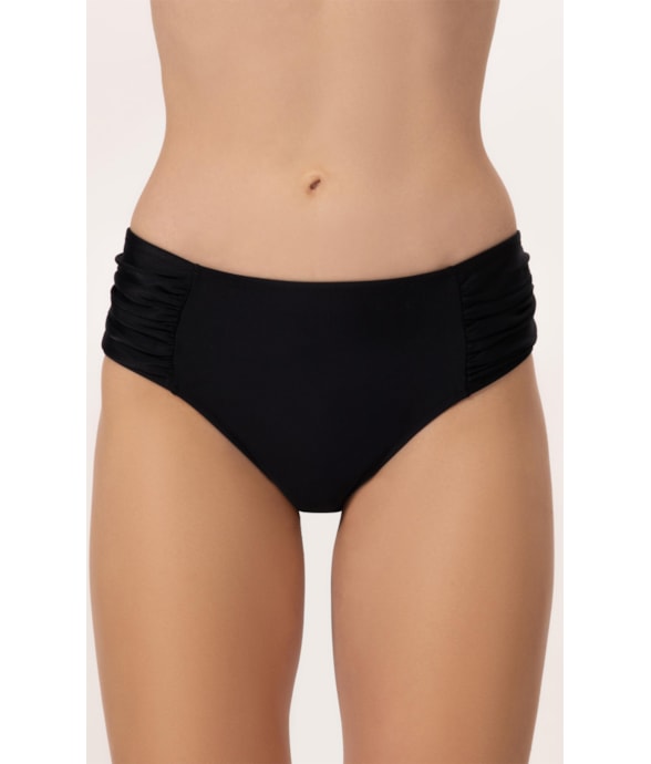 Calcinha Franzida Comfort Larga Califórnia Preto