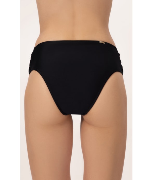 Calcinha Franzida Comfort Larga Califórnia Preto