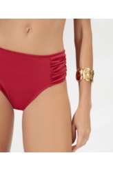 Calcinha Franzida Comfort Larga Canelado Pacific Cereja