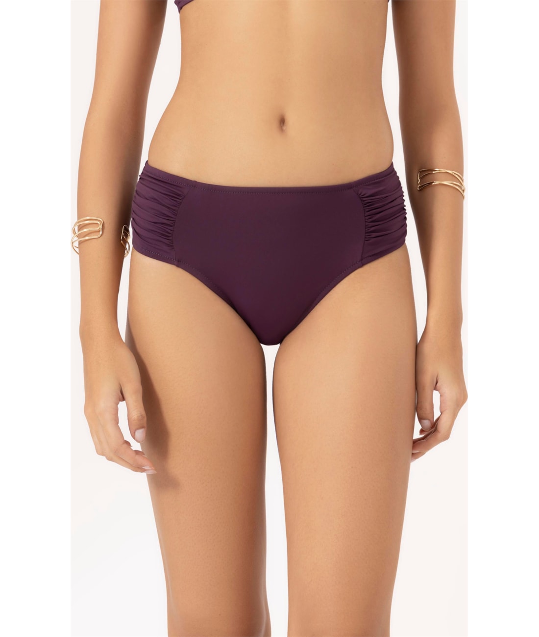 Calcinha Franzida Comfort Larga Clássicos Beringela
