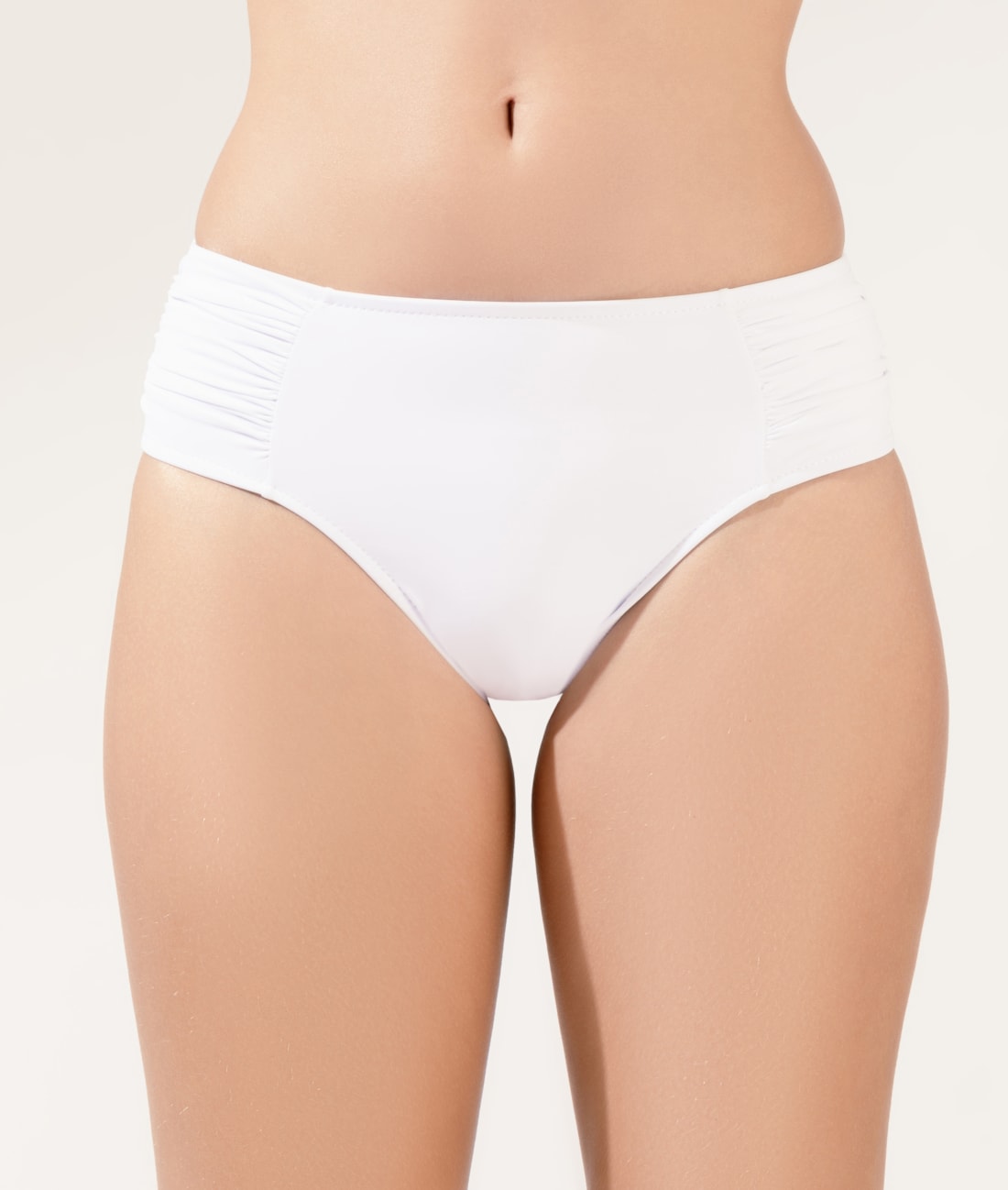 Calcinha Franzida Comfort Larga Clássicos Branco
