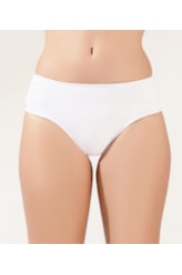 Calcinha Franzida Comfort Larga Clássicos Branco