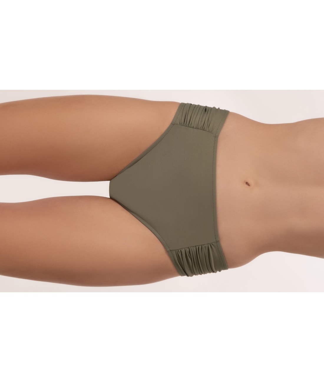 Calcinha Franzida Comfort Larga Clássicos Verde Oliva