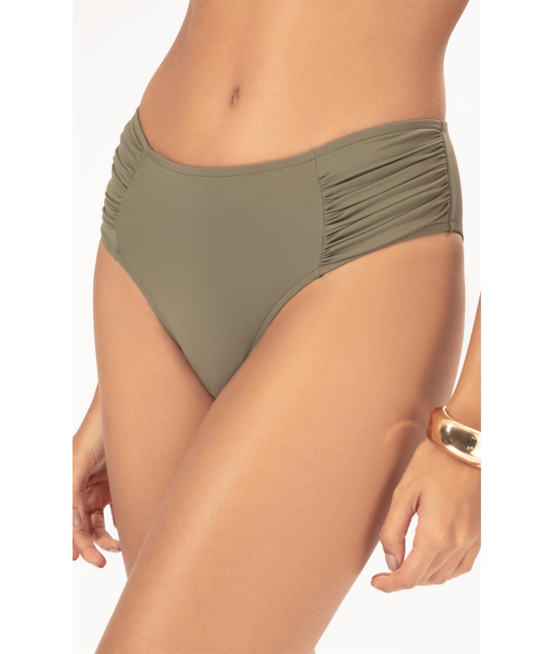 Calcinha Franzida Comfort Larga Clássicos Verde Oliva