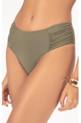 Calcinha Franzida Comfort Larga Clássicos Verde Oliva