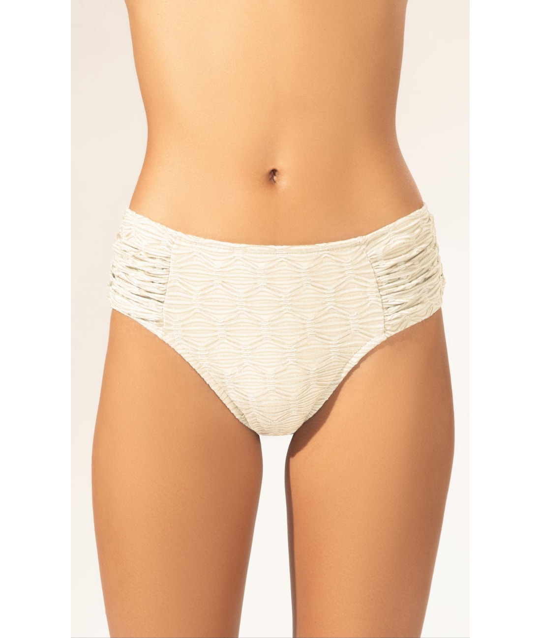 Calcinha Franzida Comfort Larga Eos Off White