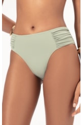 Calcinha Franzida Comfort Larga Essential Verde Oliva