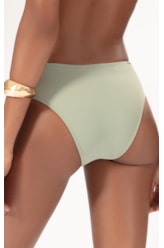 Calcinha Franzida Comfort Larga Essential Verde Oliva