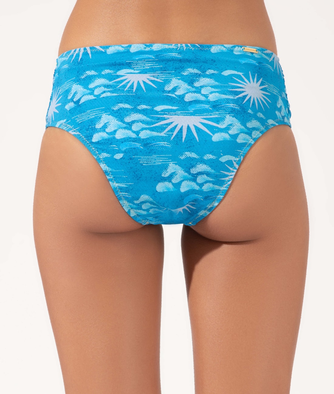 Calcinha Franzida Comfort Larga La Mer Azul Claro