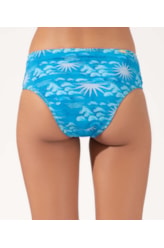 Calcinha Franzida Comfort Larga La Mer Azul Claro