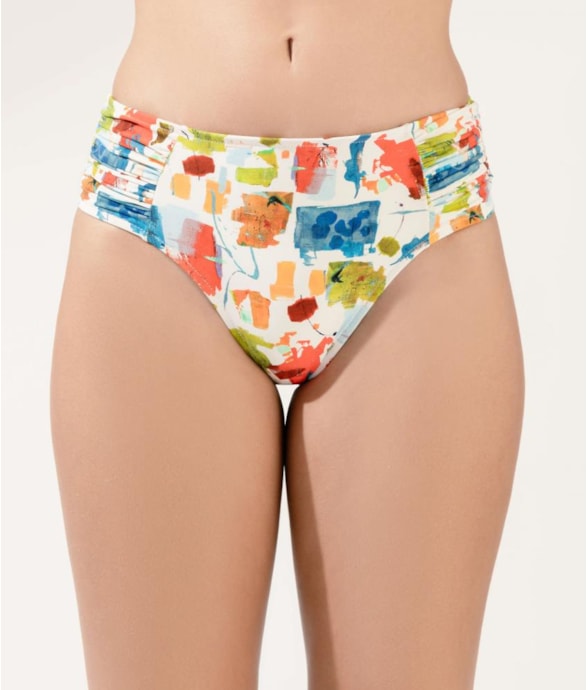Calcinha Franzida Comfort Larga Maiôrca Branco