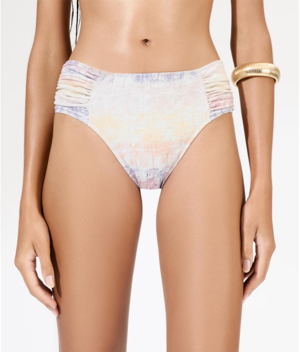 Calcinha Franzida Comfort Larga Palm Spring Natural