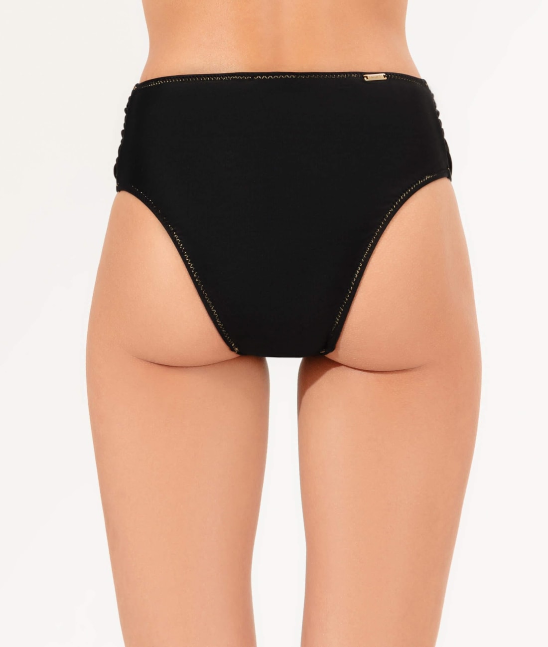 Calcinha Franzida Comfort Larga Pop Preto