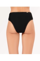 Calcinha Franzida Comfort Larga Pop Preto