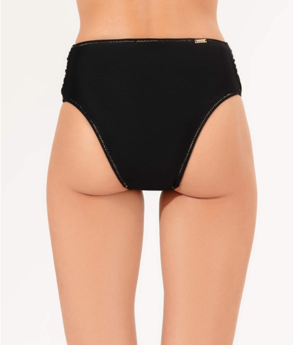 Calcinha Franzida Comfort Larga Pop Preto