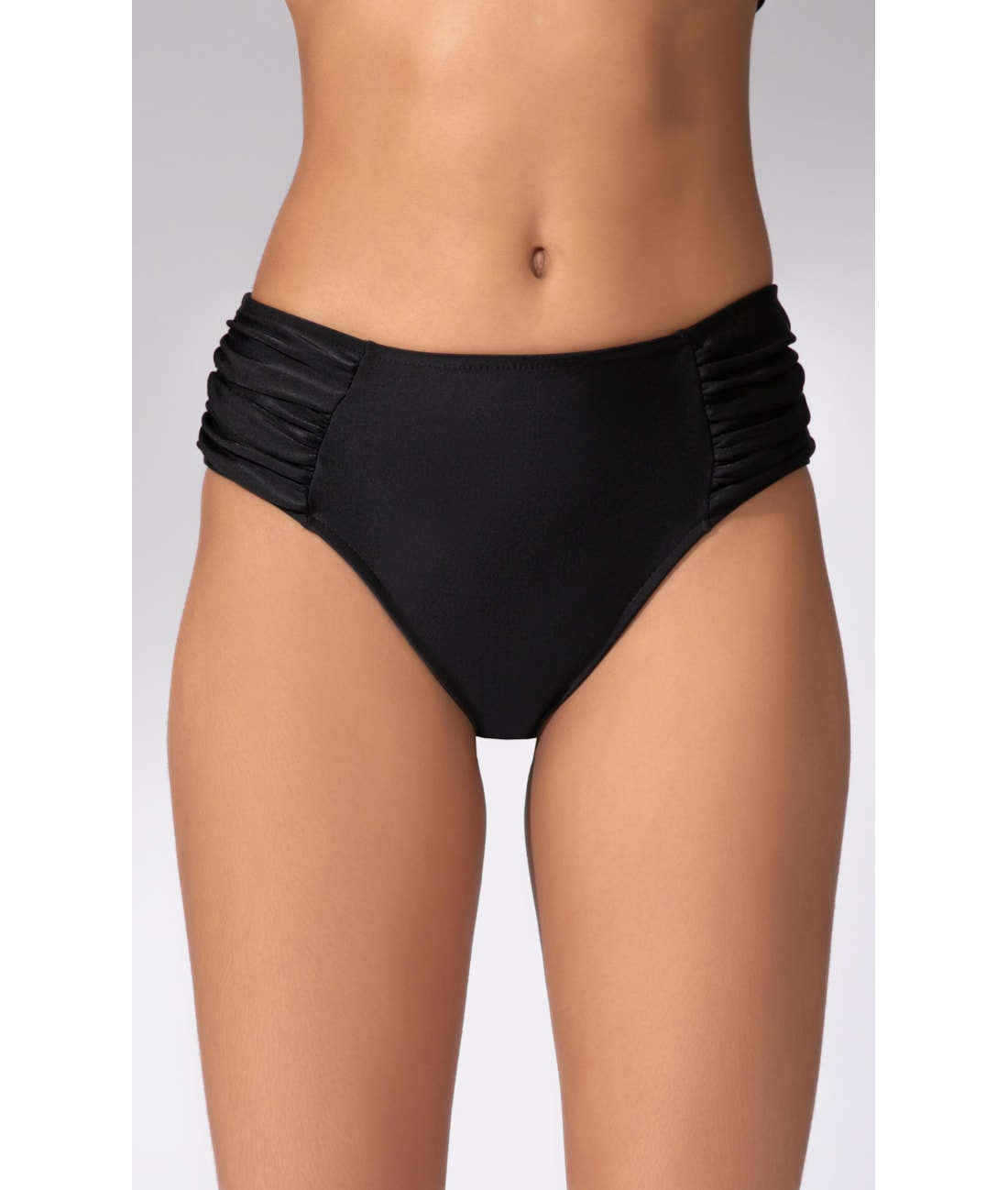 Calcinha Franzida Comfort Larga Sportiva Preto