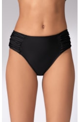 Calcinha Franzida Comfort Larga Sportiva Preto