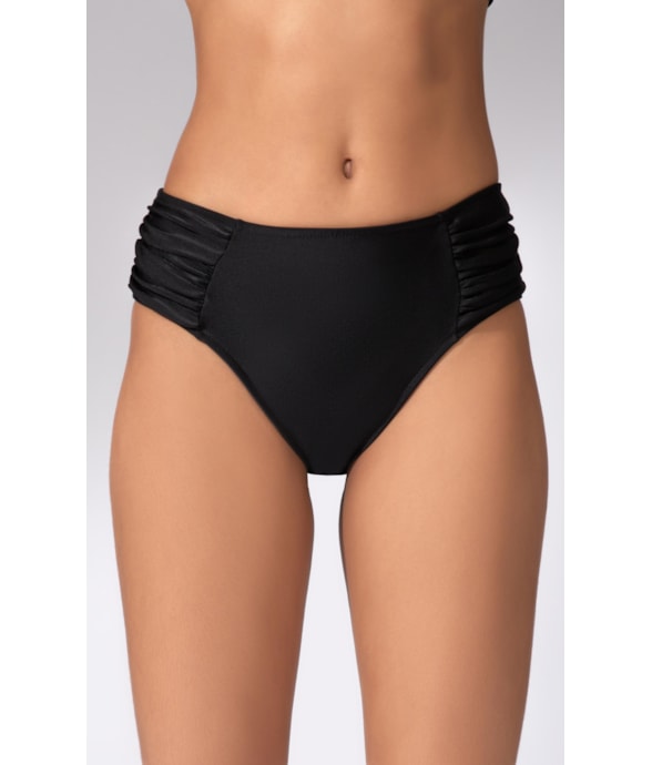Calcinha Franzida Comfort Larga Sportiva Preto