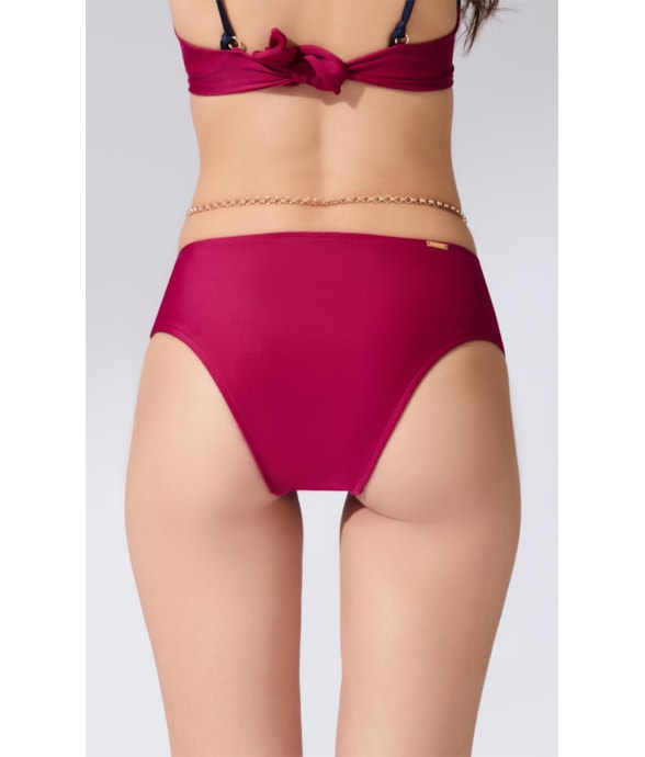 Calcinha Franzida Comfort Larga Sportiva Vinho