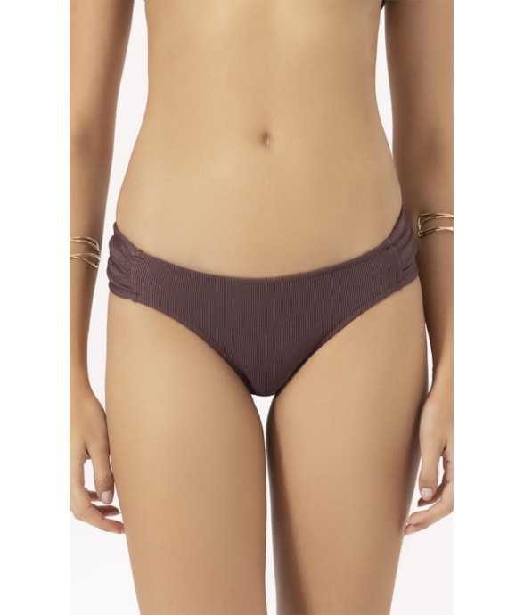 Calcinha Franzida Comfort Magic Marrom Escuro