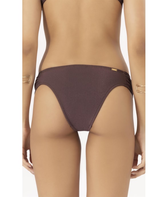 Calcinha Franzida Comfort Magic Marrom Escuro