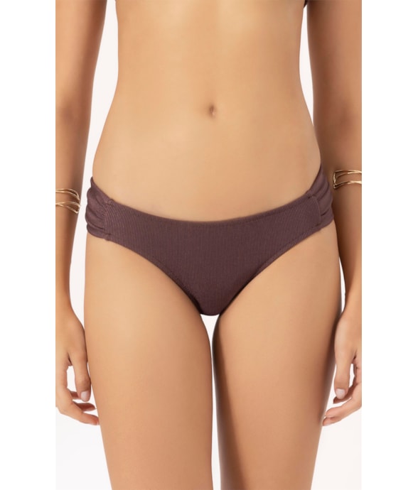 Calcinha Franzida Comfort Magic Marrom Escuro