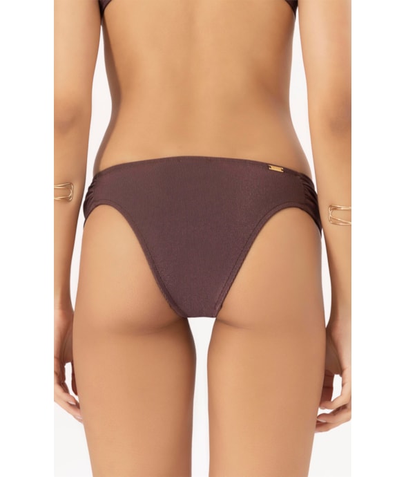 Calcinha Franzida Comfort Magic Marrom Escuro