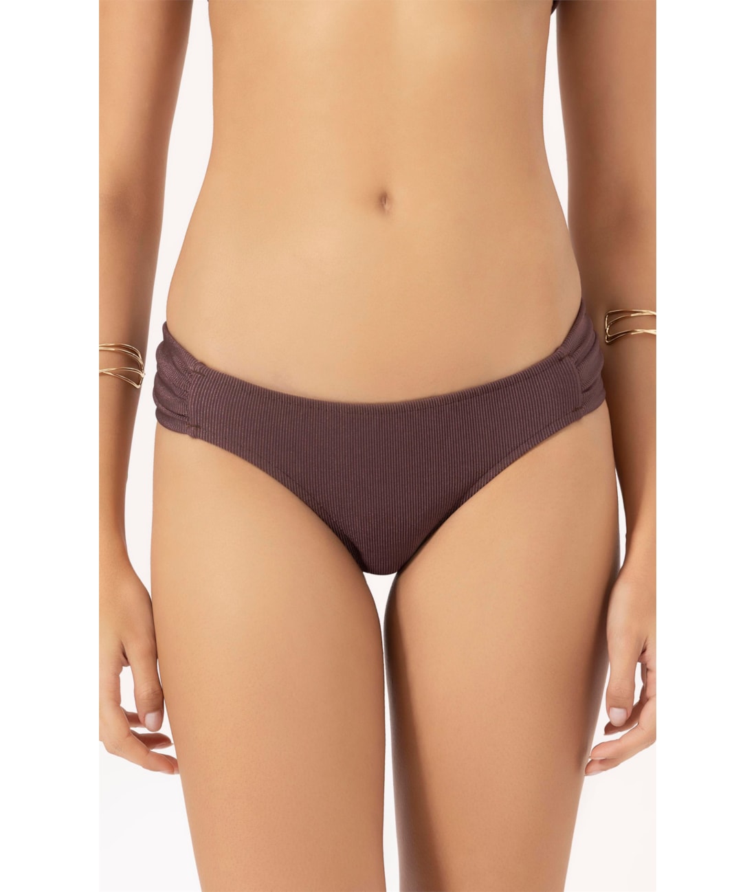Calcinha Franzida Comfort Magic Marrom Escuro