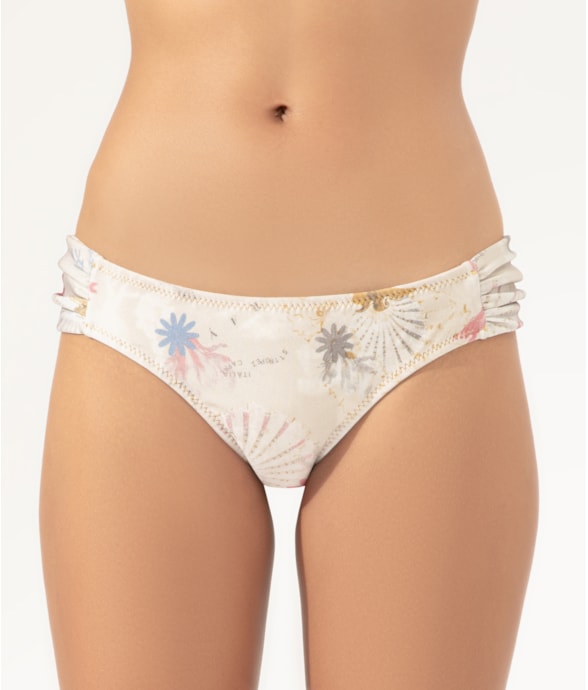 Calcinha Franzida Comfort Mapas Areia