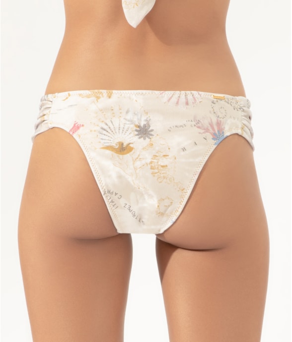 Calcinha Franzida Comfort Mapas Areia