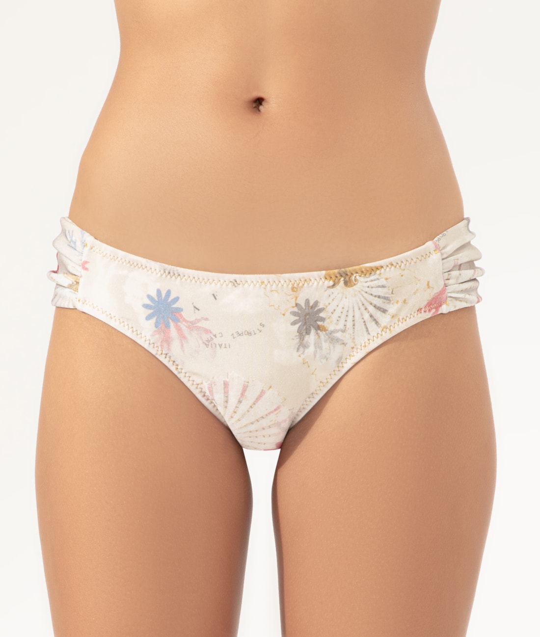 Calcinha Franzida Comfort Mapas Areia