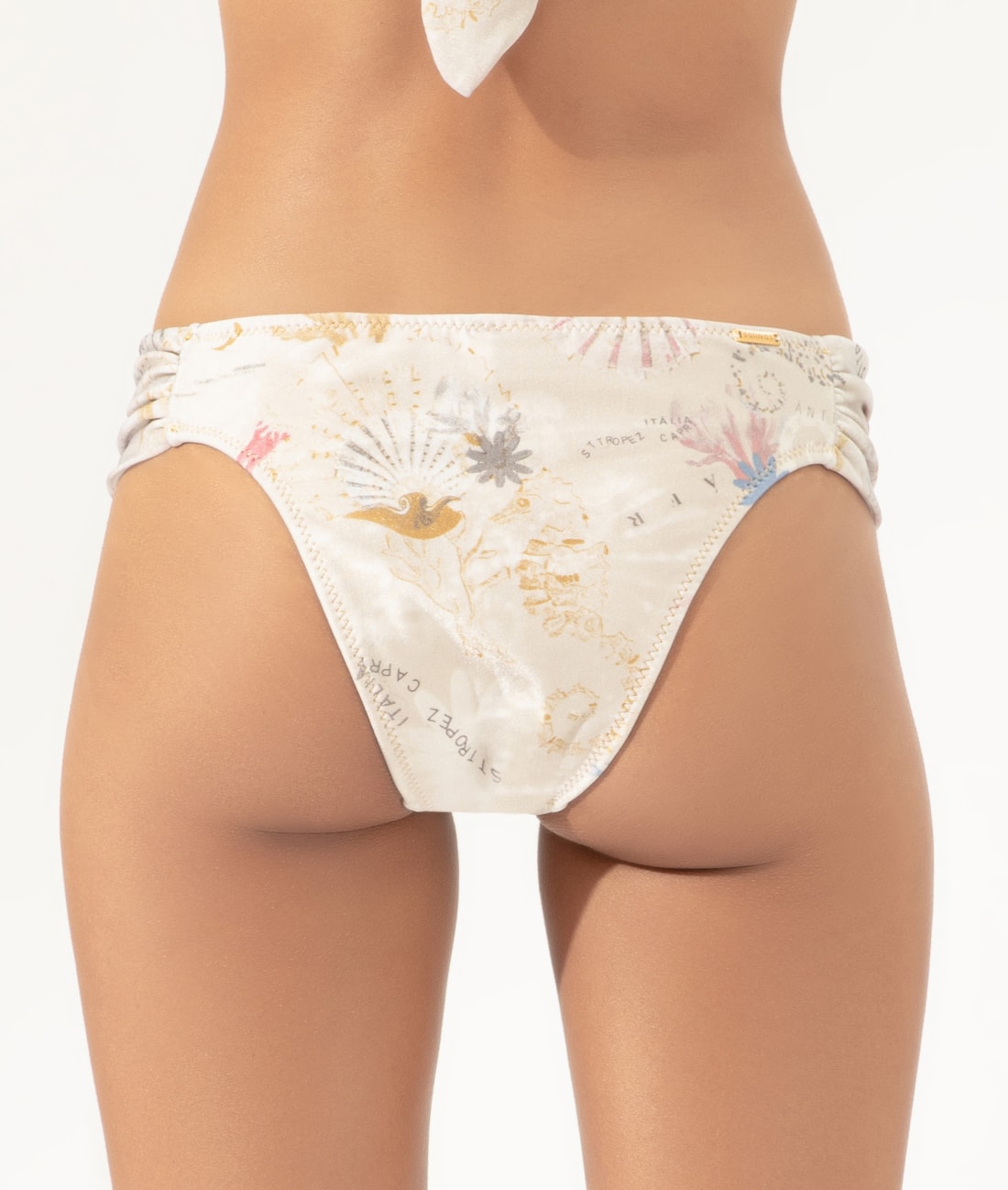 Calcinha Franzida Comfort Mapas Areia
