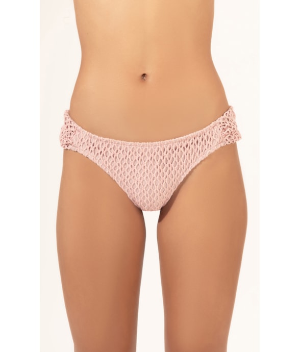 Calcinha Franzida Comfort Mesh Lurex Rosê