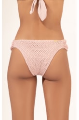 Calcinha Franzida Comfort Mesh Lurex Rosê