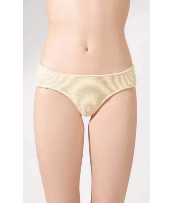 Calcinha Franzida Comfort Metallic Plaint Natural