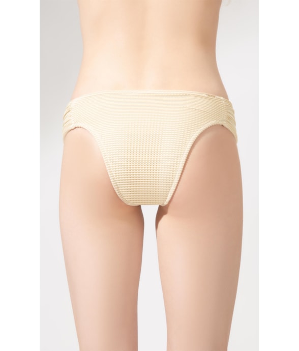 Calcinha Franzida Comfort Metallic Plaint Natural