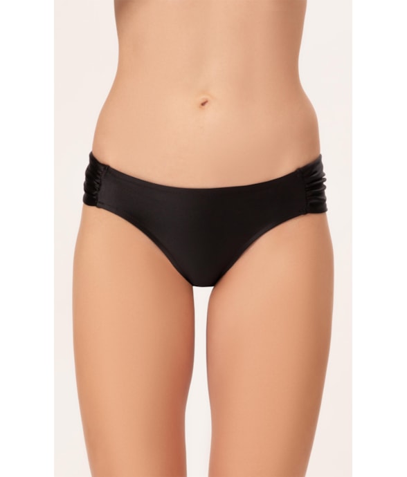 Calcinha Franzida Comfort Satin Skin Preto
