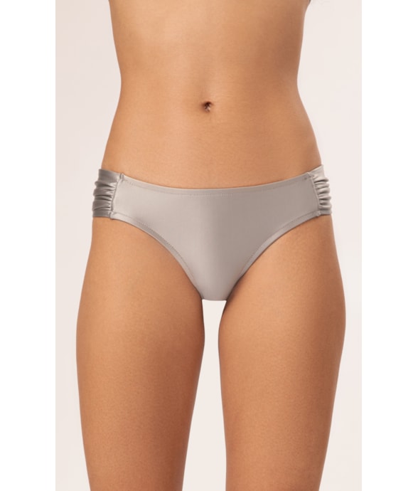Calcinha Franzida Comfort Satin Skin Silver Gray