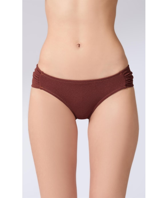 Calcinha Franzida Comfort Sky Marrom