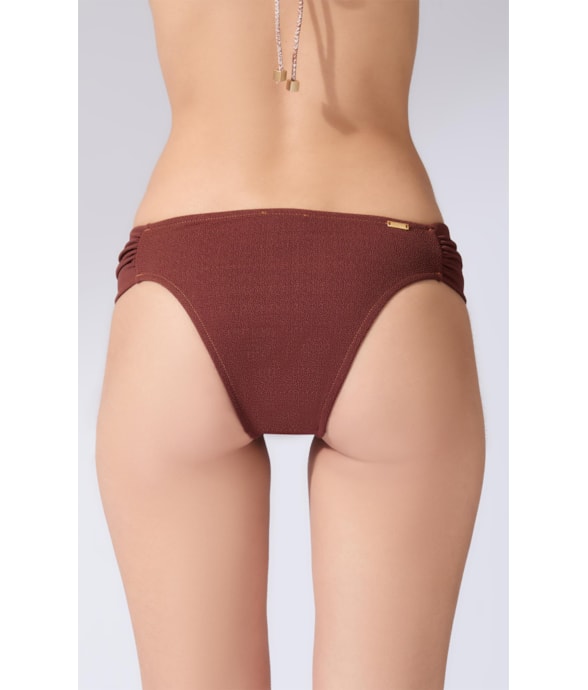 Calcinha Franzida Comfort Sky Marrom
