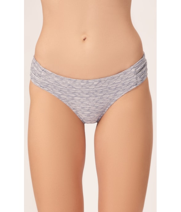 Calcinha Franzida Comfort Versi Azul Jeans Mescla