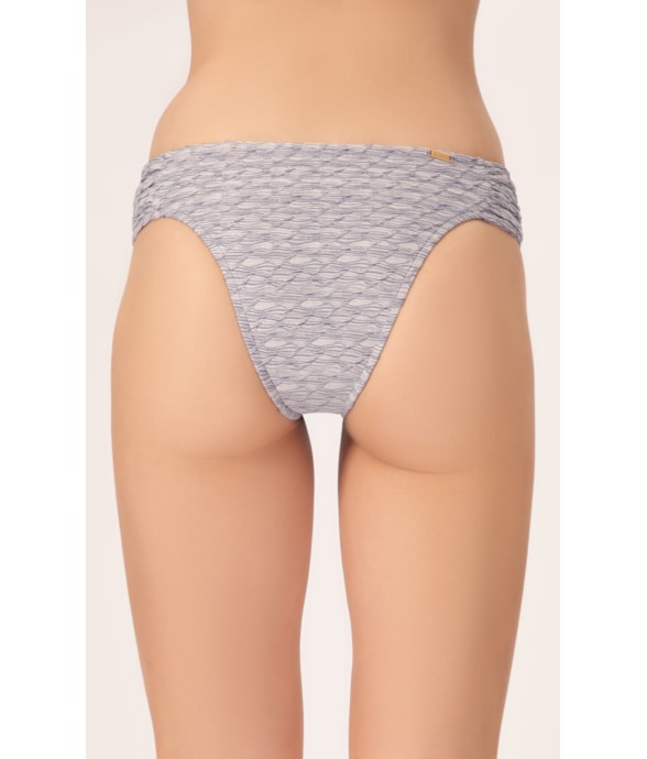 Calcinha Franzida Comfort Versi Azul Jeans Mescla